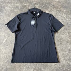 New PXG Parsons Xtreme Golf Signature Polo Shirt Womens L Black Snap Summer